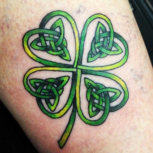 Irish Celtic Four Leaf Clover tattoo