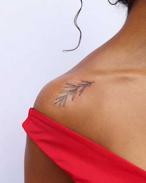 Shoulder Piece with Rosemary tattoo