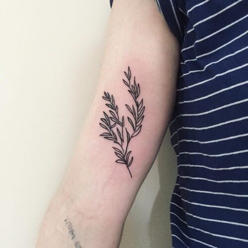 Rosemary on Bicep tattoo