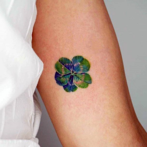 Multi-Colored Four Leaf Clover tattoo