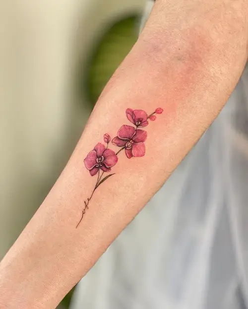 Pink Orchid Tattoo
