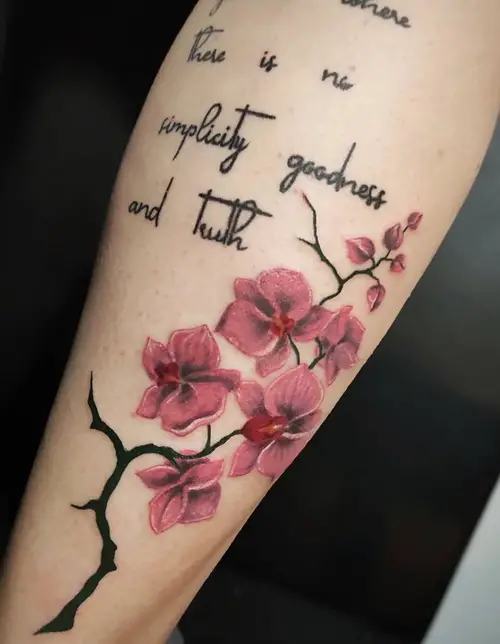 Orchid Branch on the Arm tattoo