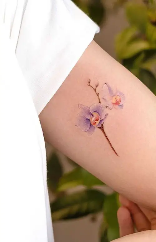White Orchid without Border Tattoo 35