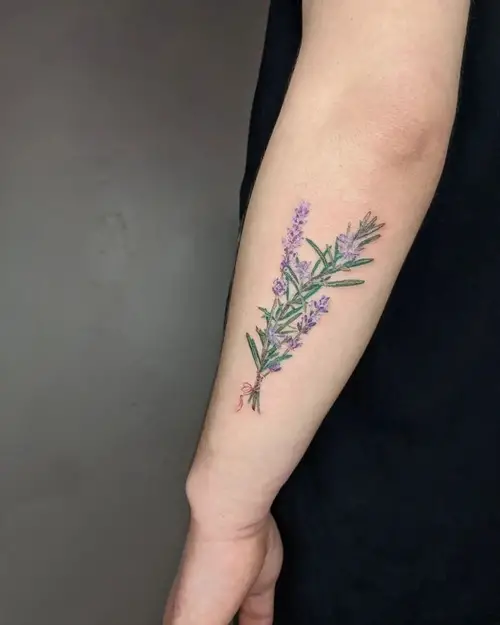 Rosemary and Lavender Bouquet tattoo