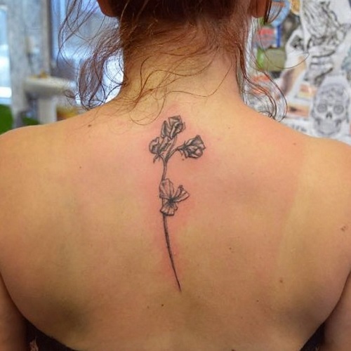 back Delicate April Birth Flower tattoo