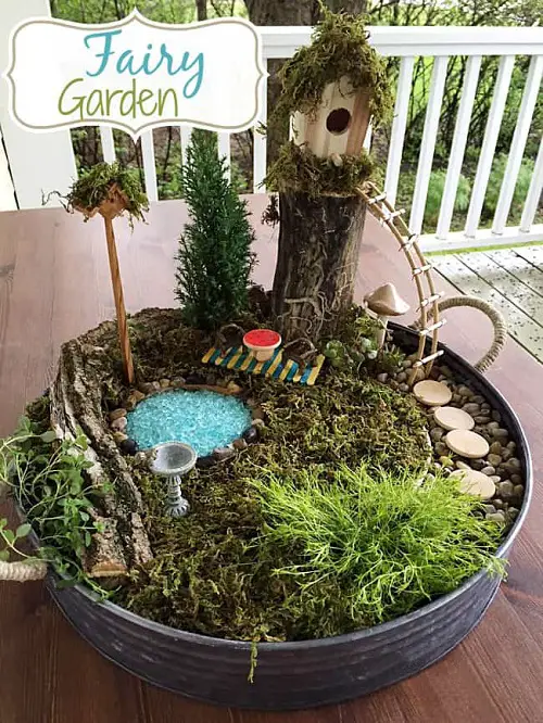 Cheap DIY Tabletop Fairy Garden Idea