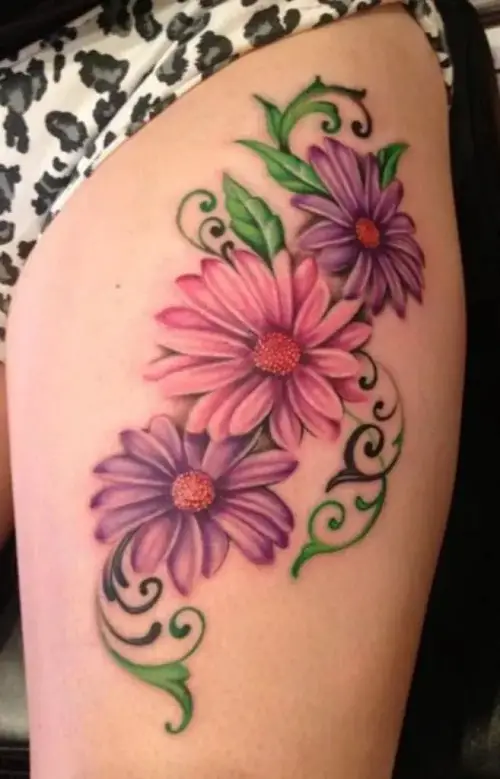 Colorful Daisy Delight tattoo