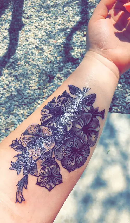 Dark Petunia Design Idea Tattoo 