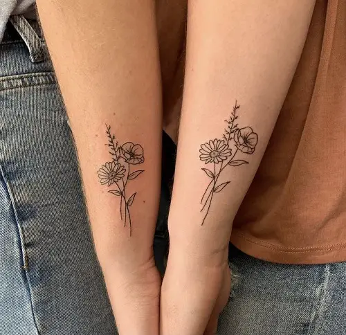 Friendship Blooms birth month tattoo