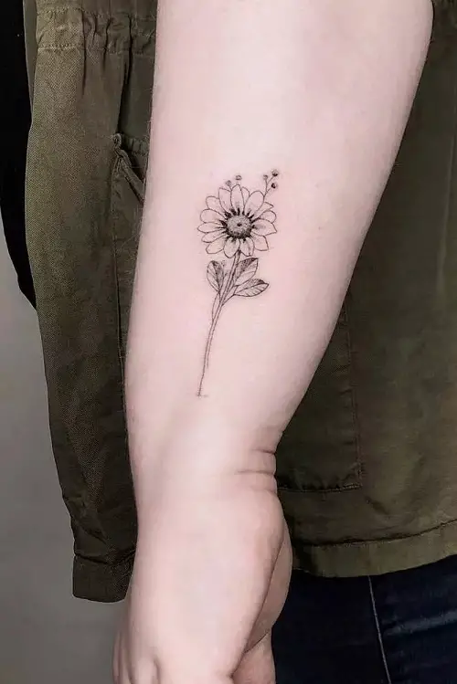 Intricate Sunflower Tattoo