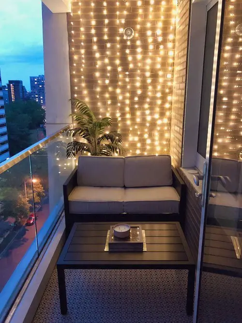 Lighted Wall for Small Balcony