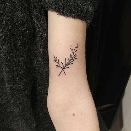 Mini Rosemary Branch Tattoo