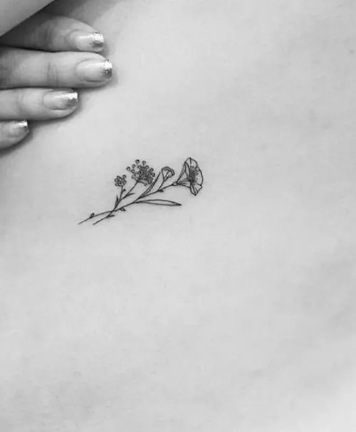 Miniature Petunia Side Body Art