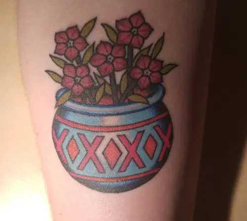 Petunia in Flower Pot Tattoo 27