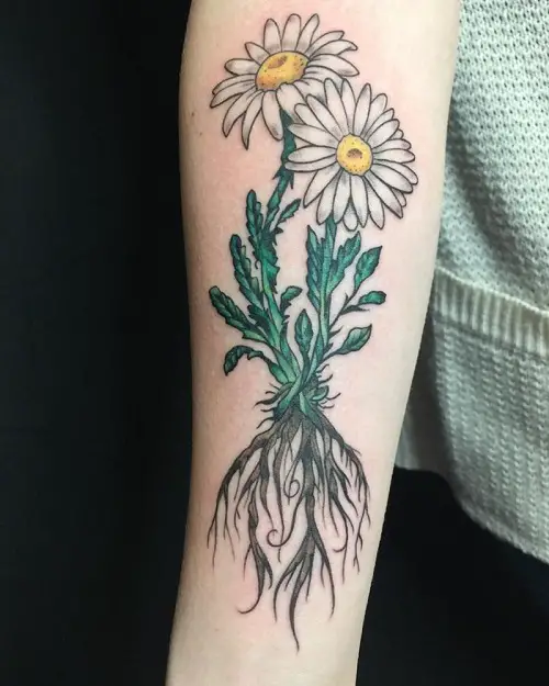 Rooted Daisy Grounding tattoo ideas