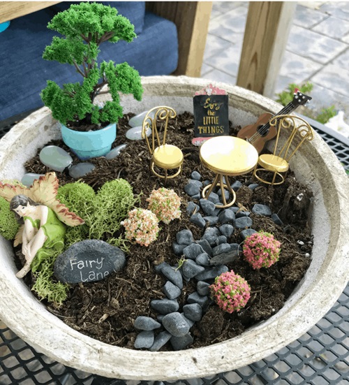 Tabletop Fairy Garden in a Pot