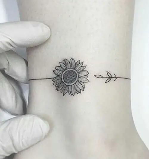 10 Sunflower Around the Wrist tattoo 10