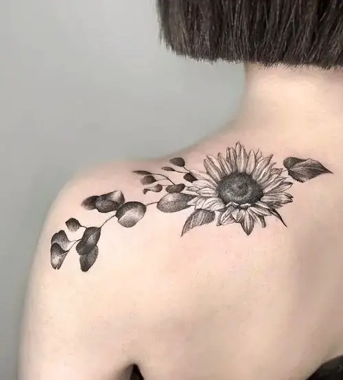 Sunflower Back Tattoo