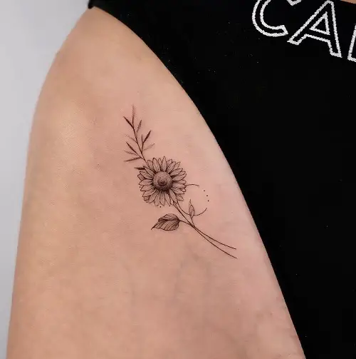 Sunflower Bikini Line Tattoo