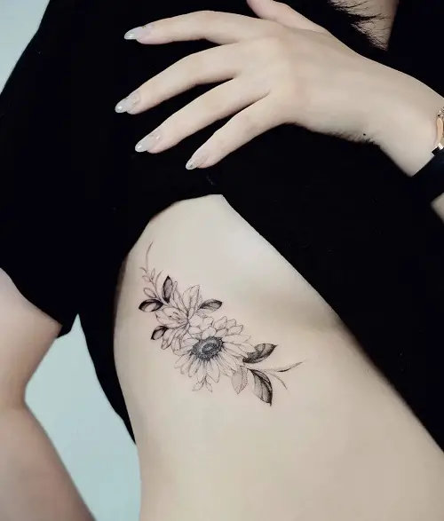 Sunflower Underboob Tattoo