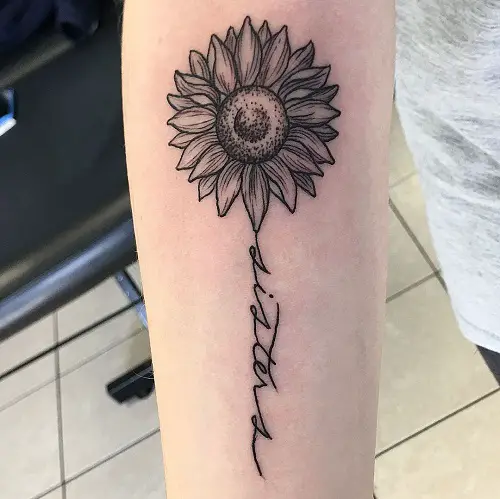 Sunflower with the Word “Sisters”
