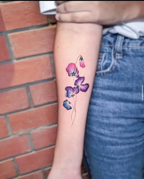 Sweet Pea Flowers tattoo ideas