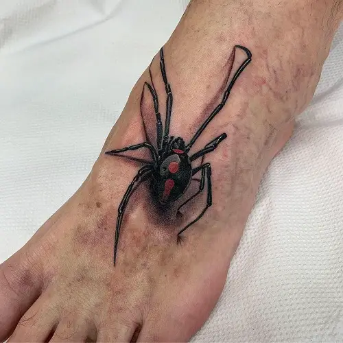 Sweet Little Black Widow Spider Tattoo