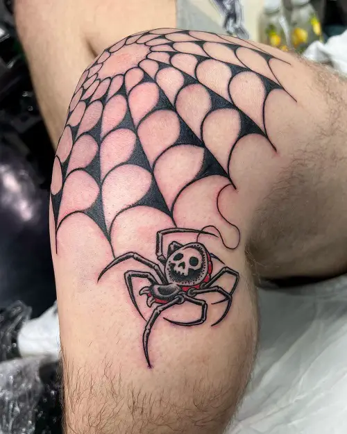 Spider with a Skull on its Back and Cobweb