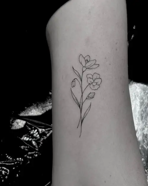 February Birth Month Flower Body Art Tattoo