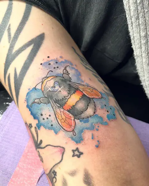 Bumble Bee with a Heart on the Body tattoo
