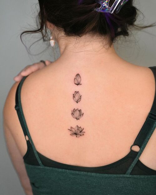 Blooming Lotus Flowers Tattoo