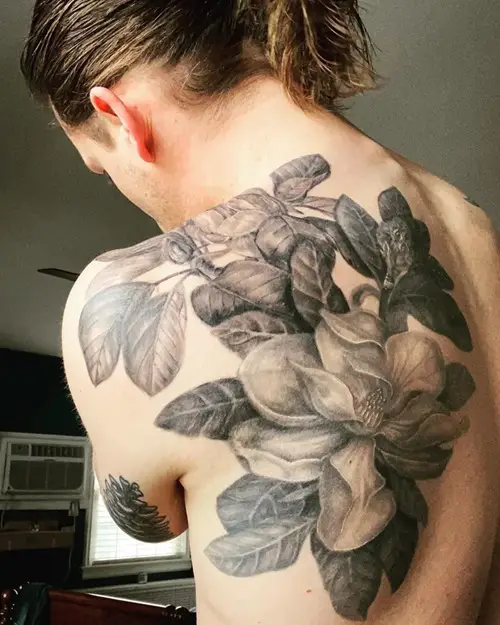Magnolia Grandiflora Back Piece tattoo