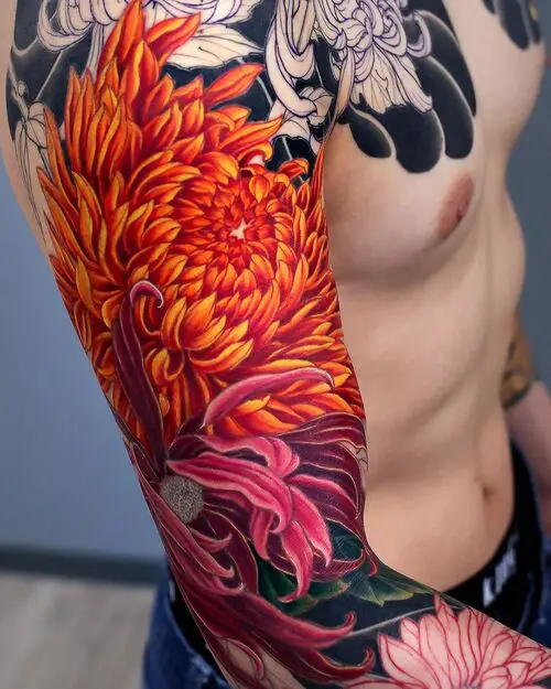 Chrysanthemum Tattoo for Men