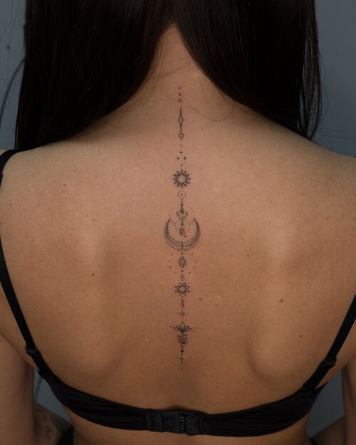 Lotus Design with Sun, Moon, and Stars tattoo ideas