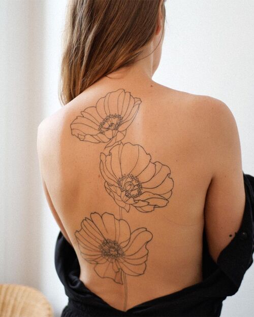 Poppies on the Back tattoo