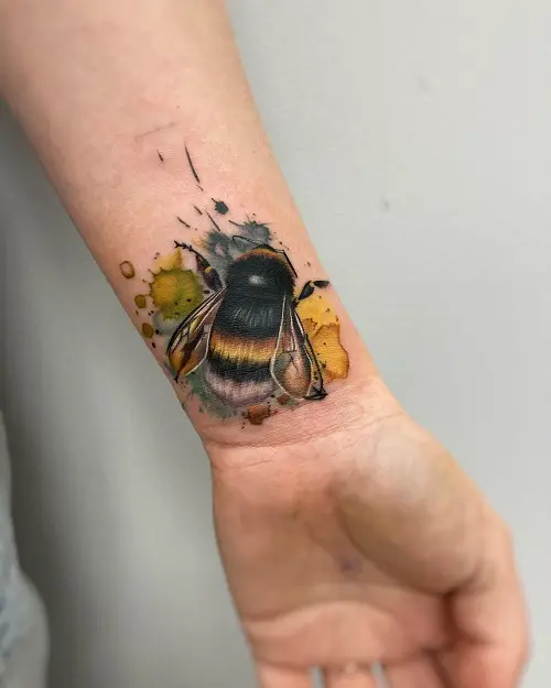Cute Little Bumblebee with Splashes of Yellow
