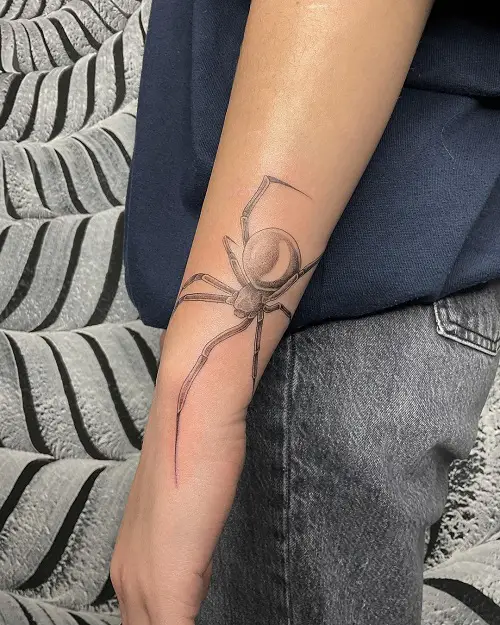 Large Spider on Wrist tattoo