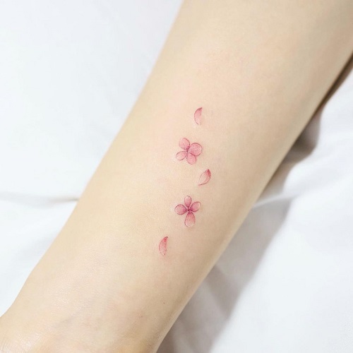 Small Flower Tattoo Pink Flower Petals