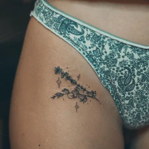 Flowers with Stars tattoo