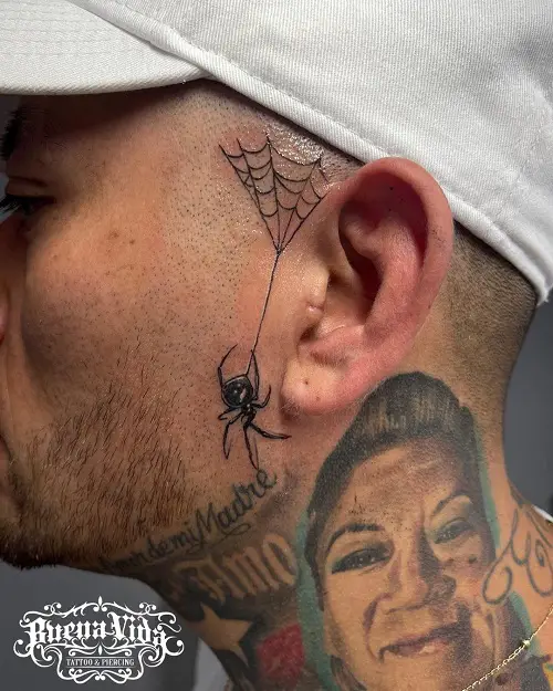 Spider Tattoo on Face