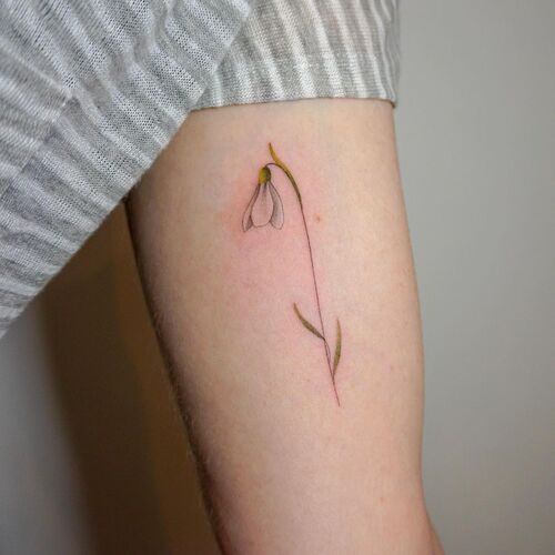 January Birth Flower Snowdrop Tattoo Idea