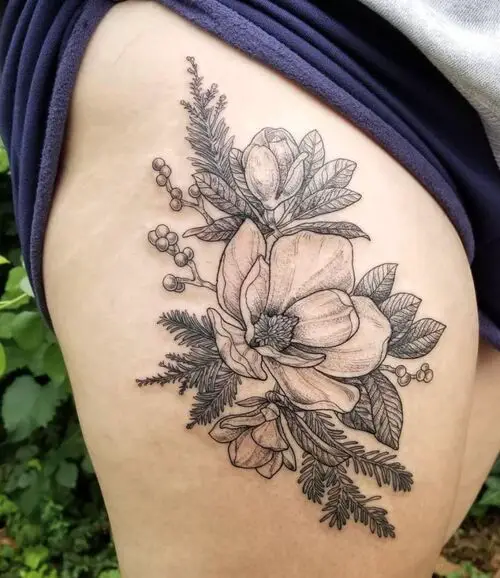 Thigh Bouquet with Magnolia