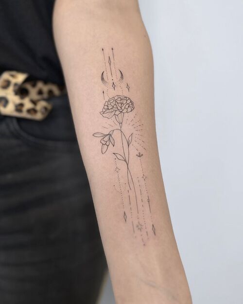 Carnation and Snowdrop Birth Flowers