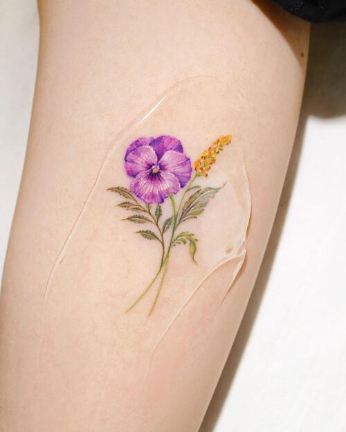 Purple Pansy tattoo