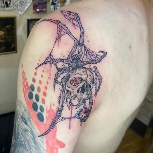 Cool Metal Spider Design Tattoo 27