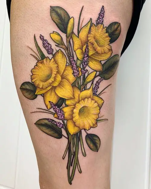 Narcissus Flower Bouquet Tattoo Idea