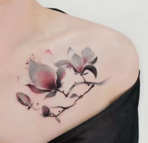 Red and Black Shaded Magnolias