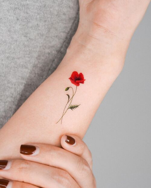Tiny Poppy Flower Ink