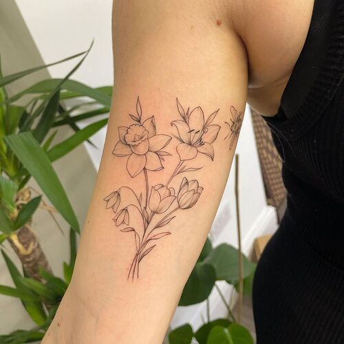 Snowdrop, Daffodil, Lily Birth Flower Combo