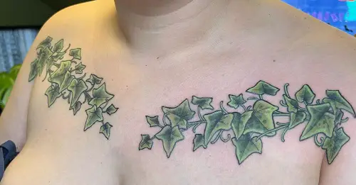 Poison Ivy Chest Piece Tattoo 3